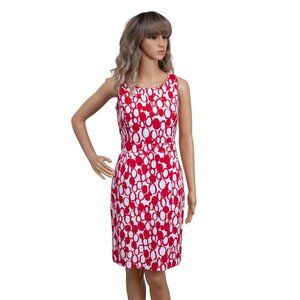 Talbots Red & White Sleeveless Dress with Matching Coat